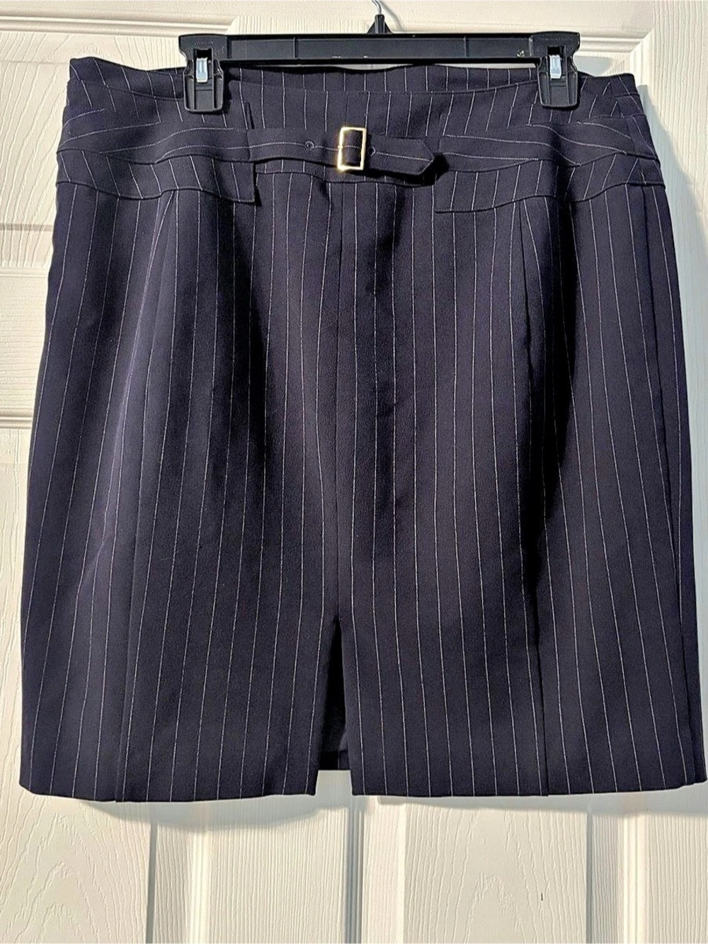 Express Navy Blue Pinstripe Skirt
